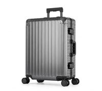 Valigia da viaggio in alluminio, con manico telescopico, TSA, 4 ruote, grafite, Mittlerer Koffer, valigetta