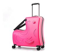 Valigia da viaggio multifunzionale, bagaglio da viaggio con cinghia di sicurezza, ruote girevoli, leggero e resistente, può contenere 80 libbre, per ragazzi e ragazze dai 2 ai 12 anni red 20inch