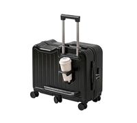 Valigia da viaggio per bambini, bagaglio a rotelle con serratura con password, poggiapiedi laterali e portabicchieri nascosto, per viaggi di ragazzi e ragazze(Black,20in)