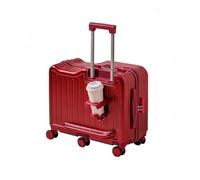 Valigia da viaggio per bambini, bagaglio a rotelle con serratura con password, poggiapiedi laterali e portabicchieri nascosto, per viaggi di ragazzi e ragazze(Red,22in)