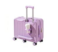 Valigia da viaggio per bambini, bagaglio a rotelle con serratura con password, poggiapiedi laterali e portabicchieri nascosto, per viaggi di ragazzi e ragazze(Purple,22in)