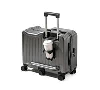 Valigia da viaggio per bambini, bagaglio a rotelle con serratura con password, poggiapiedi laterali e portabicchieri nascosto, per viaggi di ragazzi e ragazze(Gray,22in)