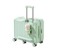 Valigia da viaggio per bambini, bagaglio a rotelle con serratura con password, poggiapiedi laterali e portabicchieri nascosto, per viaggi di ragazzi e ragazze(Green,20in)