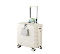 Valigia da viaggio rigida espandibile, 45,7 cm, 50,8 cm, leggera, con guscio rigido in ABS+PC, ruote girevoli, serratura TSA, approvata dalle compagnie aeree, per uomini e donne, bianco, 18''