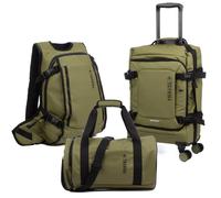 Valigia Dam Set 3 Pezzi Tessuto Impermeabile Riflettente Verde Militare