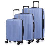 Valigia Dam Set 3 Pezzi Trolley PP Leggero TSA 4 Ruote Blu Chiaro