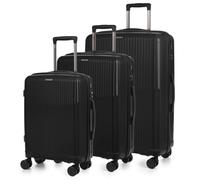 Valigia Dam Set 3 Pezzi Trolley PP Leggero TSA 4 Ruote Nero