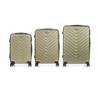 Valigia Dam Set 3 Trolley ABS Leggere Resistenti Design Scaglie Verde