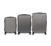 Valigia Dam Set 3 Trolley ABS Leggere Resistenti Grigio Scuro