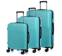 Valigia Dam Set 3 Trolley PP Leggero Turchese TSA 4 Ruote 360°