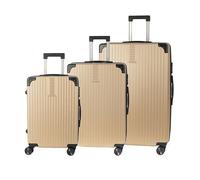 VALIGIA DAM Set di 3 valigie trolley rigide 125,74 l ABS Nero, Oro