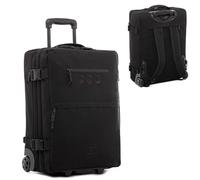 Valigia e zaino da cabina 2 in 1 sostenibile PET riciclato KANE │ valigetta bagaglio cabina 2 ruote uomo donna, da PET riciclato │ valigia rigida impermeabile nero fatto a mano