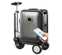 Valigia elettrica da viaggio, leggera e impermeabile, con serratura digitale e manico telescopico per una comoda mobilità, Nero , 2Battery