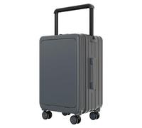 Valigia espandibile, valigia ultraleggera resistente alla pressione per bagaglio a mano, ampia valigia trolley, coperchio anteriore apribile, con interfaccia USB, gancio, spinner silenzioso, valigia a