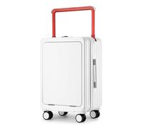 Valigia espandibile, valigia ultraleggera resistente alla pressione per bagaglio a mano, ampia valigia trolley, coperchio anteriore apribile, con interfaccia USB, gancio, spinner silenzioso, valigia a
