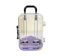 Valigia Forma Rossetto Borsa Donna Piccola Carta Deposito Bagagli Scatola di Immagazzinaggio Bambole Accessori Miniature Trolley Caso Viaggio Miniatura Valigia Giocattolo, Nero , S