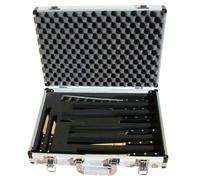 Valigia in alluminio e PVC con 8 coltelli forgiati in acciaio inox 49x36xh10 cm cromo