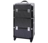 Valigia in alluminio nero e strass bianchi Parisax Professional