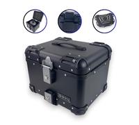 Valigia In Alluminio Pro3 Rotonda Nera 45 Litri Con Supporto Universale Per Moto