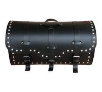 Valigia in pelle per moto con serratura e rivetti RSA K165 nera