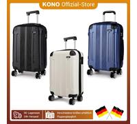 Valigia KONO Valigia trolley leggera e rigida con 4 ruote gemelle Materiale ABS Black