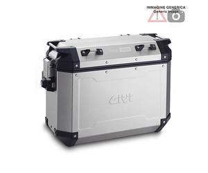 Valigia laterale destra NEW Trekker Outback in alluminio naturale, 37 lt. GIVI