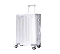 Valigia leggera in lega di alluminio-magnesio, con ruota girevole, per viaggi d'affari e viaggi (50/61 cm, unisex), Argento, 20 inches