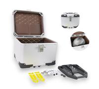 Valigia Moto Alluminio Argento 46 Litri Topcase Con Piastra Universale