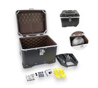 Valigia Moto Alluminio Nera 46 Litri Topcase Con Piastra Universale