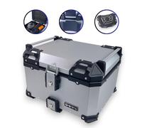 Valigia Moto Pro3 Alluminio 55 L Argento E Supporto Universale Per Topcase