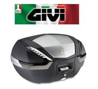 Valigia nera con finitura in alluminio anodizzato catadiottri fume' V47NT GIVI