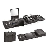 Valigia per attrezzatura da barbiere tagliacapelli pettini forbici pennelli con specchio