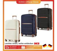 Valigia per bagaglio a mano S/M/L KONO Leggera in polipropilene con 4 ruote girevoli Trolley rigido e lucchetto TSA Beige