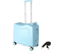 Valigia per bambini da 50,8 cm, con doppia ruota, carina, leggera, da traino, custodia rigida con serratura a password, da viaggio, Blu, medium
