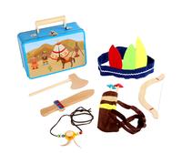 3922 Valigia bimbi «Set per indiani» small foot, con ascia, coltello, freccia, arco, copricapo e collana indiana, a partire da 3 anni