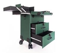 Valigia Per Il Trucco Grande trolley in alluminio for il trucco, valigia professionale for cosmetici, valigetta for ricamo a chiodo, borsa portautensili multistrato(Color 3)