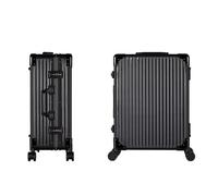 Valigia per trucco con carrello in alluminio con luce a LED Trucco cosmetico professionale Organizzatore per cosmetici Stazione di vanità per trucco illuminata a rotazione (Black Stripe)