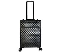 Valigia portaoggetti da viaggio con ruote, trolley for trucco, parrucchiere, stilista, salone di bellezza, beauty case(Black)