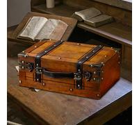 Valigia portaoggetti in legno vecchio stile, elegante, multiuso, con