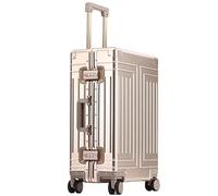 Valigia rigida per bagagli, in lega di alluminio e magnesio, con serratura a password, ruota universale, custodia da viaggio, Oro, 73,66 cm