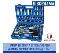 VALIGIA SET CHIAVI A BUSSOLA 108 PEZZI VANADIUM CRICCHETTO VALIGETTA ATTREZZI