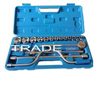 VALIGIA SET CHIAVI A BUSSOLA 19 PEZZI VANADIUM CON CRICCHETTO PROLUNGHE 125 250