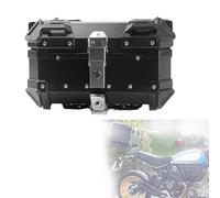 Valigia Top Case Bauletto Moto Baule Da Moto Universale In Alluminio 28L 36L 45L 55L 65L 80L 100L Bauletto Moto con schienale per moto e piastra di base(Nero,100L)