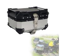 ZYXWLC Valigia Top Case Bauletto Moto Baule Da Moto Universale In Alluminio 28L 36L 45L 55L 65L 80L 100L Bauletto Moto con schienale per moto e piastra di base(Silver,80L)