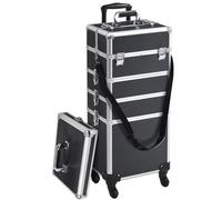 Valigia Trolley 5 in 1 Trucchi Beauty Case Viaggio Estetista Professionale Nera