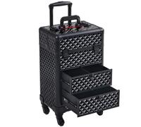 Valigia Trolley Make Up Trucchi 2 Cassetti Ruote Beauty Case Estetista Viaggio