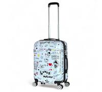 Valigia trolley uomo donna capiente leggero rigido in policarbonato con 4 ruote tasche valigie viaggio bagaglio a mano 55x40x22 cm da cabina piccolo S con disegni Fant: Love S (55x40x22)