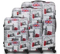 Valigia Ultraleggera Piccola Media Grande Set 3 Trolley Farfalla Con 4 Ruote