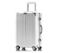 Valigia Valigie con ruote Lucchetto a combinazione di sicurezza for bagagli con bordo rigido di grande capacità Valigia antistress for bagaglio a mano Attrezzatura da viaggio(Silver-)