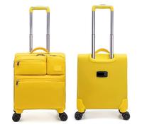 Valigia Valigie espandibili Tela morbida Bagagli da portare con ruote Bagagli da imbarco for valigie di grande capacità Durevole(Yellow,28in)